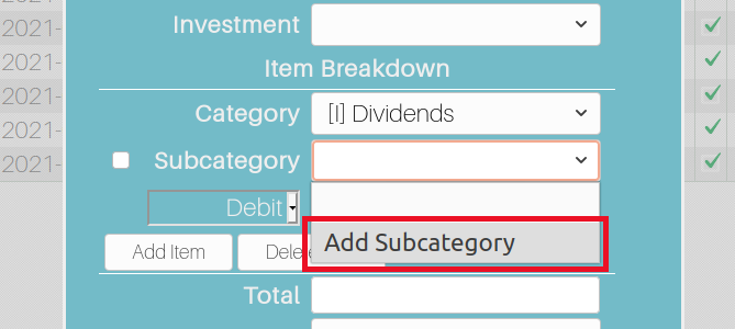 Add a new Subcategory