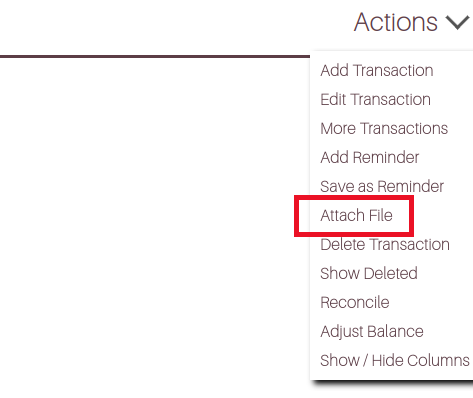 select Attach File from the actions menu