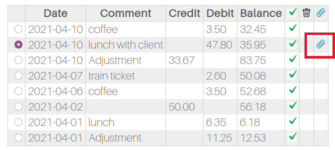 click the paperclip icon to view the attachment