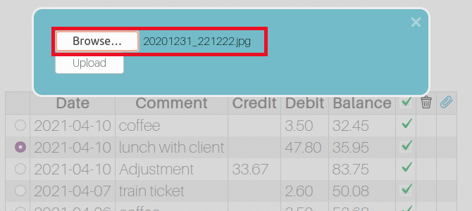 select the file you want to attach